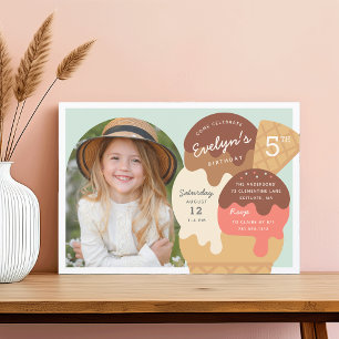Invitation Crème glacée Sundae Anniversaire de enfant Party P