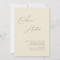 Crème minimaliste Faux Linen Mariage