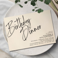 Crème Neutre Ivoire Élégant Dîner d'anniversaire m