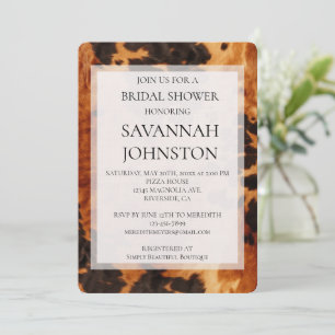 Invitation Crème Noir Brown Cowgirl Cowhide douche nuptiale