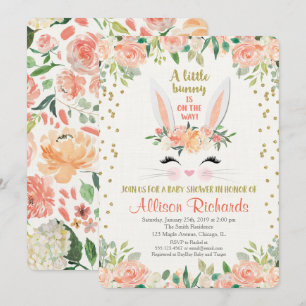 Invitation Crème Pâques de pêche d'invitation de baby shower