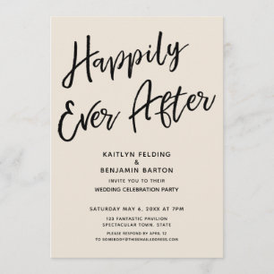 Invitation Crème pour fête décontractée d'après-mariage et po