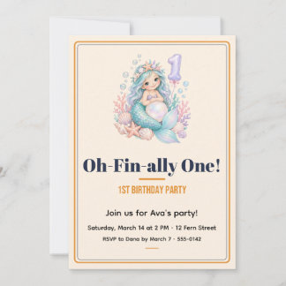 Invitation crème pour le 1er anniversaire de la Pe