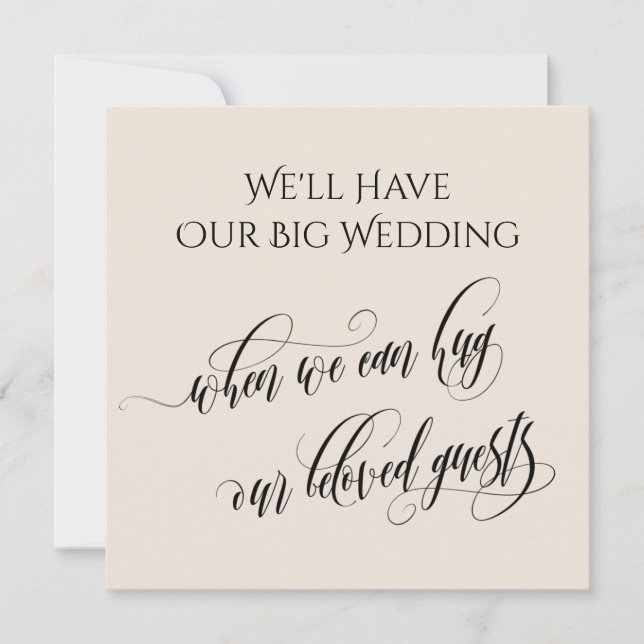 Invitation Crème quand on peut vous serrer la main Mariage re (Devant)