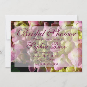 Invitation Crème rose Hydrangeas jaune rose vert floral