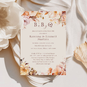Invitation Crème Vintage Floral Automne Baby-Q Baby shower ba