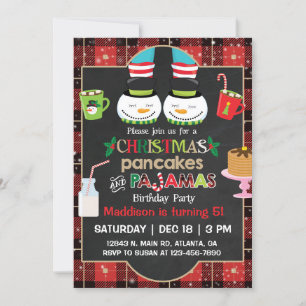 Invitation crêpes de Noël et fête du pyjama.
