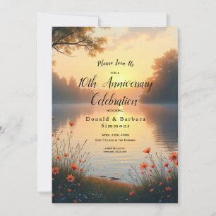 Invitation Crépuscule au bord du lac, murmures près de l'eau