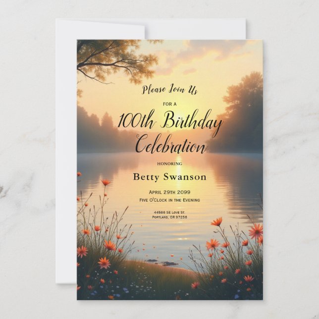 Invitation Crépuscule au bord du lac, murmures près de l'eau (Devant)