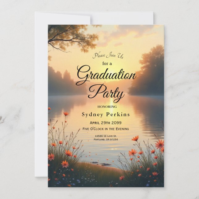 Invitation Crépuscule au bord du lac, murmures près de l'eau (Devant)