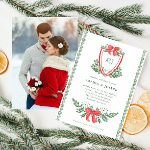 Invitation Crest de Noël   Mariage photo Whimsical