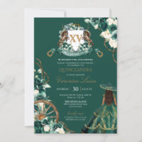 Crête florale Emerald Green Charro Quinceanera Inv
