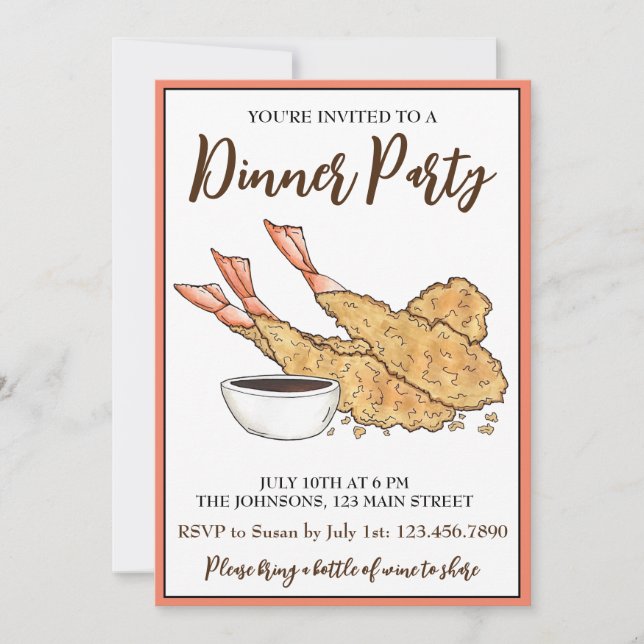 Invitation crevettes crevettes crevettes Ebi Tempura Cuisine  (Devant)