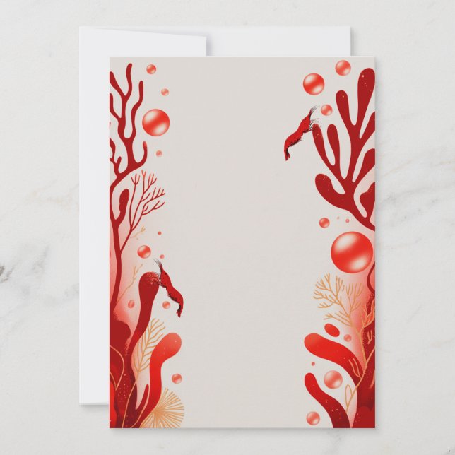 Invitation Crevettes rouges Crevettes poisson mariage Invitat (Devant)