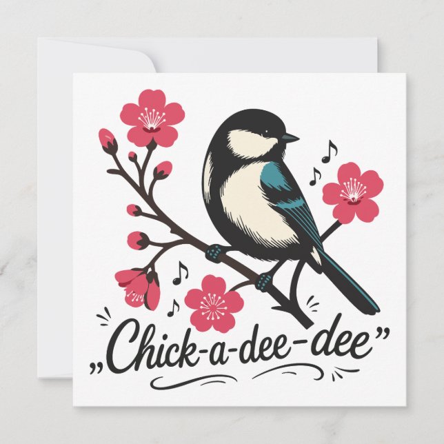 Invitation cri de la mésange 'Chick-a-dee-dee-dee' (Devant)