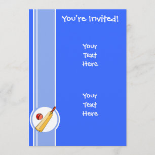 Invitation Cricket ; bleu