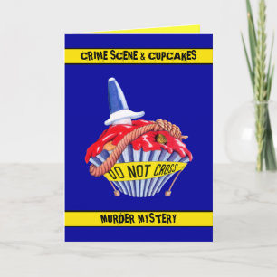 Invitation Crime Scene Cupcake Mystery Murcard