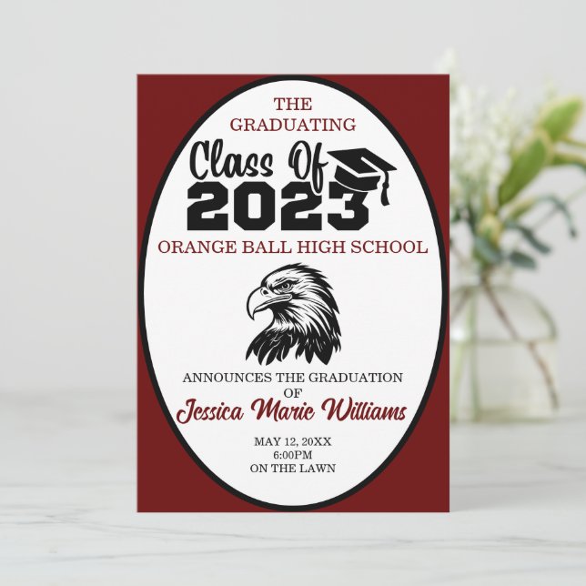 Invitation Crimson and Black Class of 2023 Graduation (Debout devant)