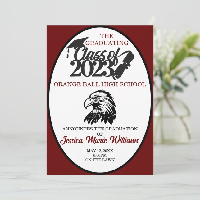 Invitation Crimson and Black Class of 2023 Graduation (Debout devant)