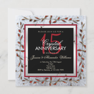 Invitation Cristal classique & Gems 15e anniversaire de Maria
