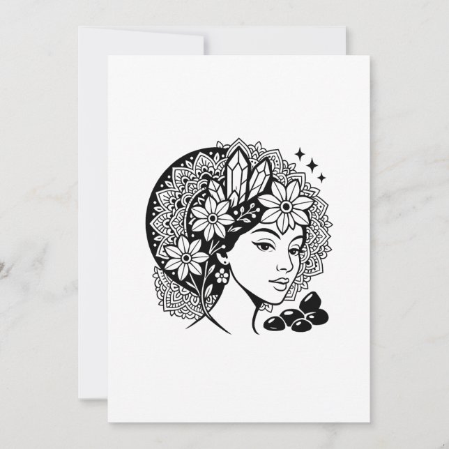 Invitation Cristal Floral du Mandala Féminin Divin (Devant)