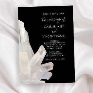 Invitation Cristaux blancs sur Mariage noir