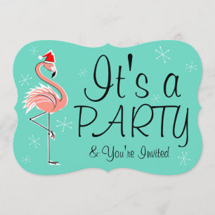 Invitation Crochet d'invitation "Fête" du Flamant rose de Noë