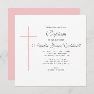 Invitation croisée élégante rose