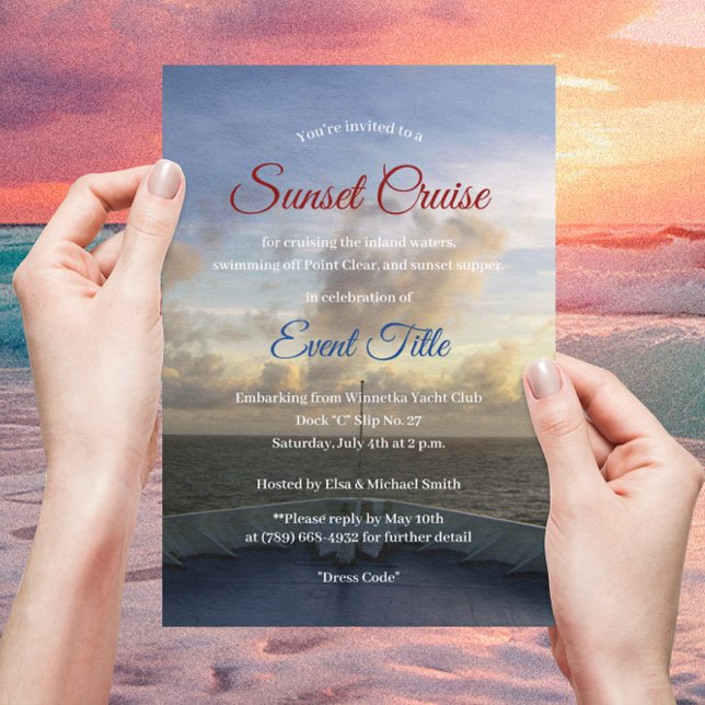 Invitation © Croisière Bateau Yacht Soirée Coucher de Soleil (Créateur téléchargé)