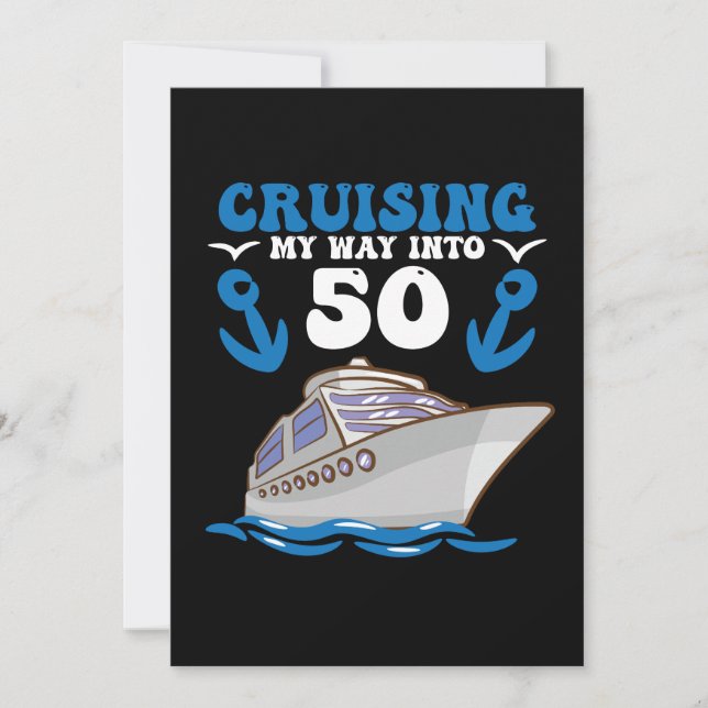Invitation Croisière d'anniversaire pour mes 50 ans (Devant)