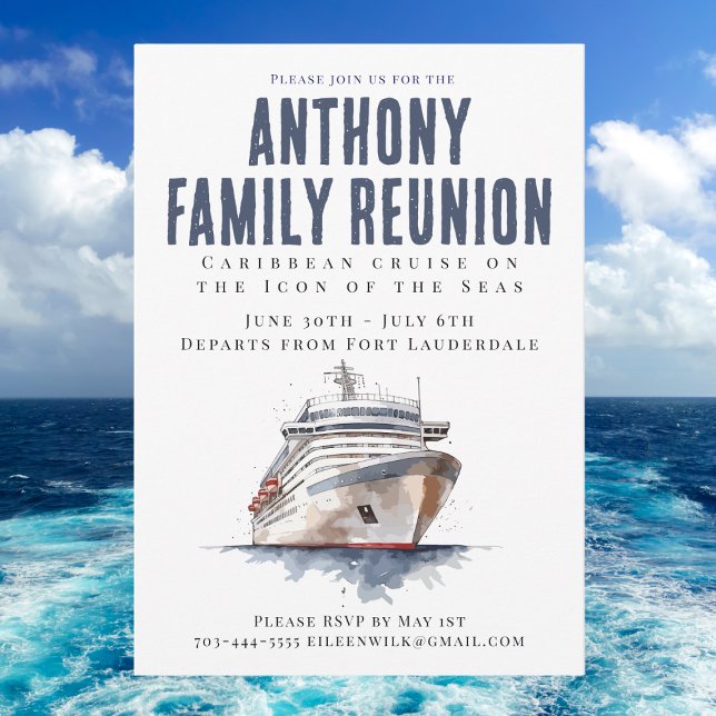 Invitation Croisière de vacances pour réunion de famille  (Créateur téléchargé)