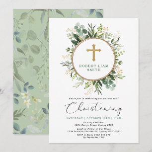 Invitation Croisière d'or simple Eucalyptus