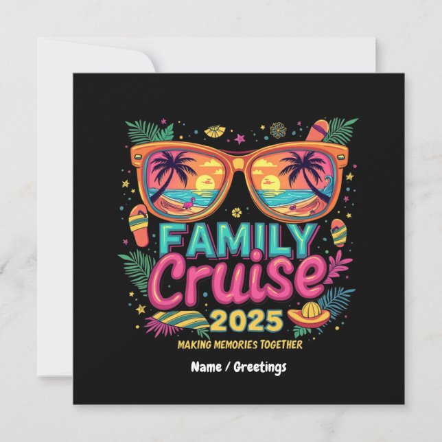 Invitation Croisière en famille 2025 Rassembler les souvenirs (Devant)