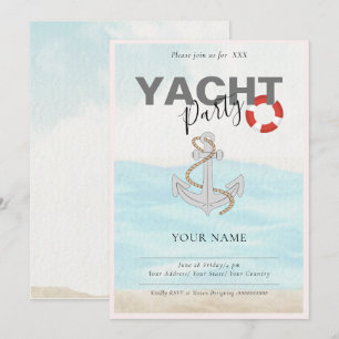 Invitation Croisière en yacht pour anniversaire 