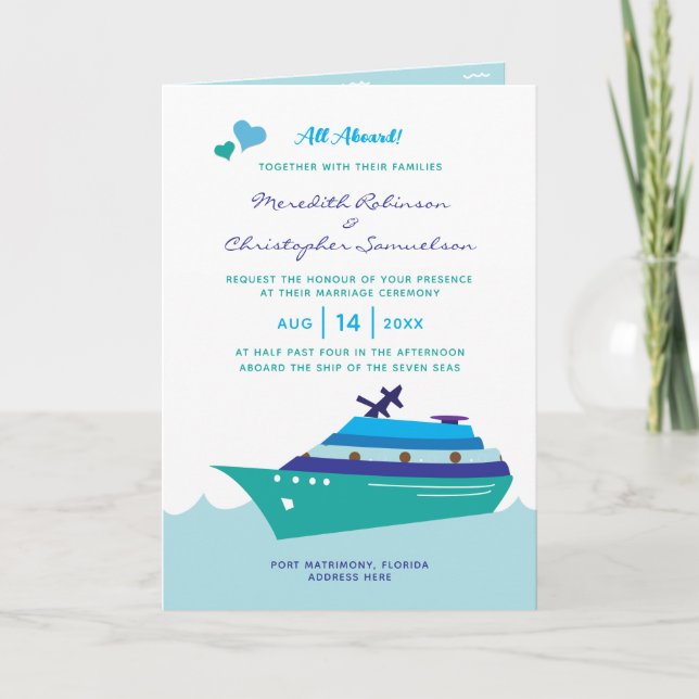 Invitation Croisière mariage (Devant)