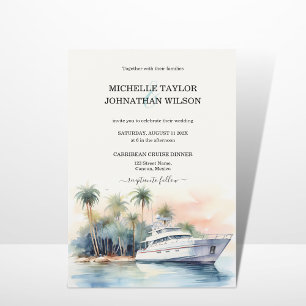 Invitation Croisière Yacht Destination Mariage Palm Trees Bea