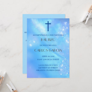 Invitation Croix Bleue Espagne Invitacion de Bautizo