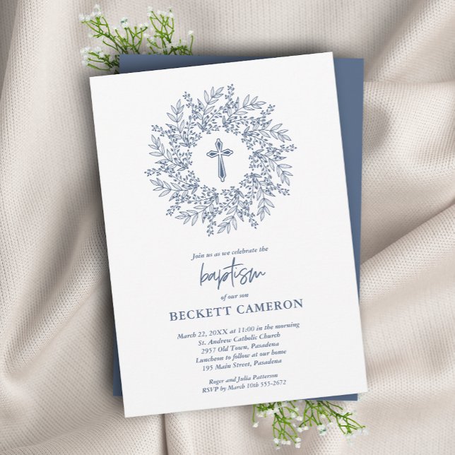 Invitation Croix Bleue Moderne (Créateur téléchargé)