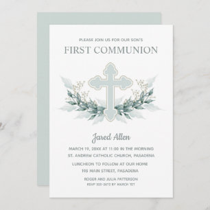Invitation Croix Bleue Première communion