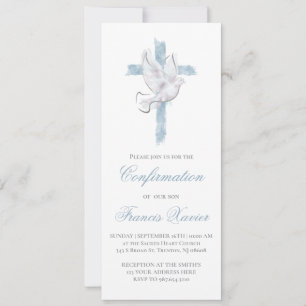 Invitation Croix bleue Saint-Esprit Confirmation