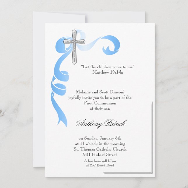 Invitation Croix d'argent du ruban bleu (Devant)