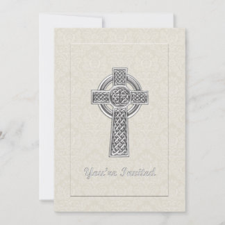 Invitation Croix d'argent sur les Damas d'ivoire Vous êtes in