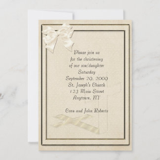 Invitation Croix de crème de baptême