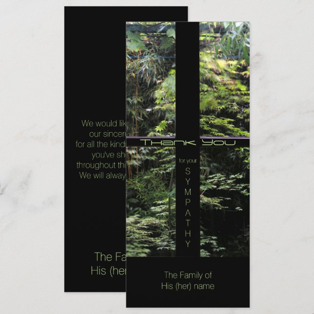 Invitation Croix de fenêtre sur la nature Jardin Sympathie Me (Devant / Derrière)