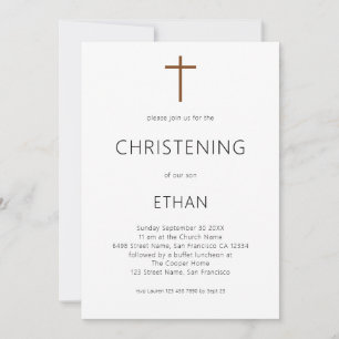 Invitation Croix de la typographie minimaliste