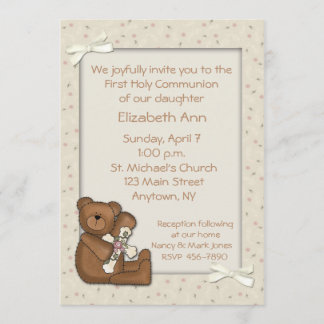 Invitation Croix de l'ours de la première communion