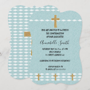 Invitation Croix de lumière Jésus Christ CONFIRMATION