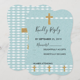 Invitation Croix de lumière Jésus Christ RSVP