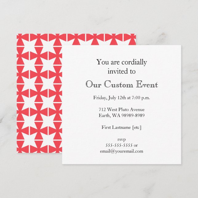 Invitation Croix des francs-maçons suédois (Devant / Derrière)