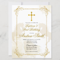 Croix d'or mexicaine espagnole Baptême & Anniversa